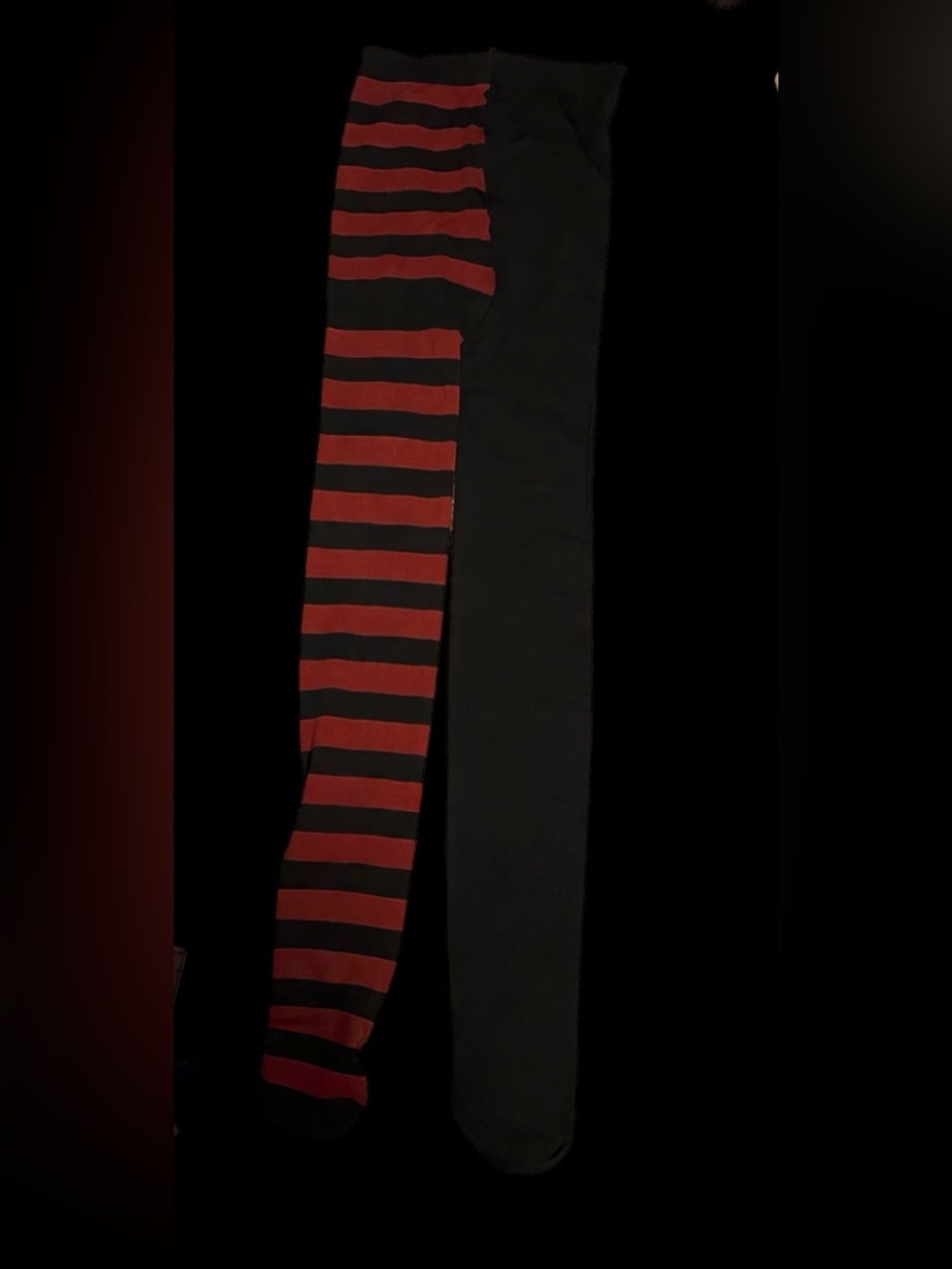 Spirit Halloween Black/Red Striped Tights